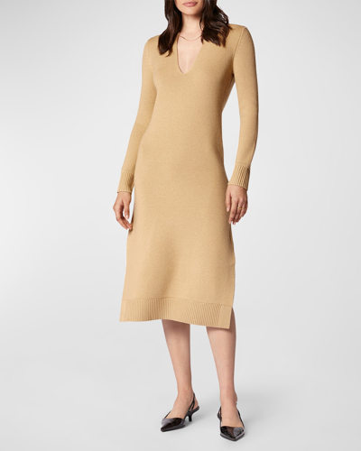 Shop Equipment Magna Wool Knit Midi Dress In Sesame