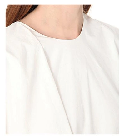 Shop Jw Anderson Balloon-sleeve Cotton-blend Top In White