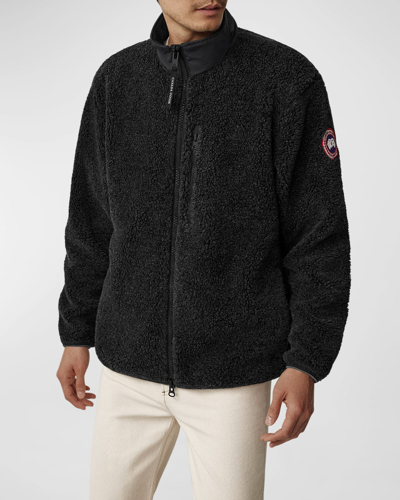 Shop Canada Goose Men's Kelowna Fleece Full-zip Jacket In Black