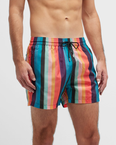 Shop Paul Smith Men's Artist Stripe Swim Shorts