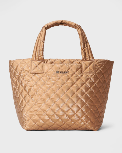Shop Mz Wallace Metro Deluxe Small Quilted Nylon Tote Bag In Copper