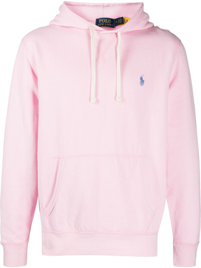 Shop Polo Ralph Lauren Pony Fleece Hoodie In Pink