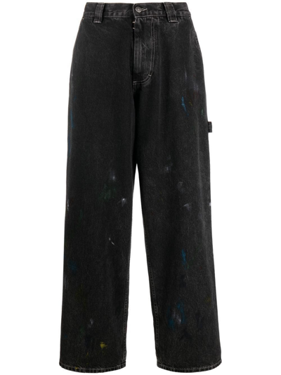 Shop Maison Margiela Flared Denim Jeans In Black