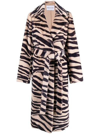 Shop Stand Studio Winnie Zebra-print Coat In Beige