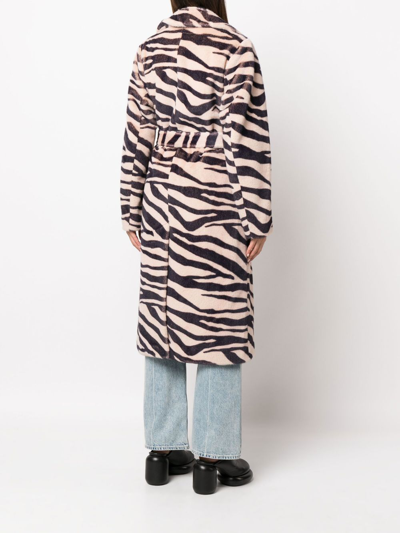 Shop Stand Studio Winnie Zebra-print Coat In Beige