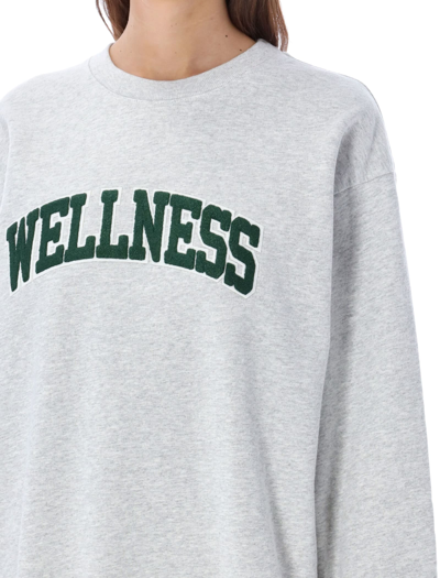 Shop Sporty &amp; Rich Wellness Boucle Sweatshirt In Heater Gray Forest