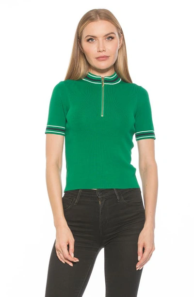 Shop Alexia Admor Phoebe Short Sleeve Turtle Neck Sweater In Green