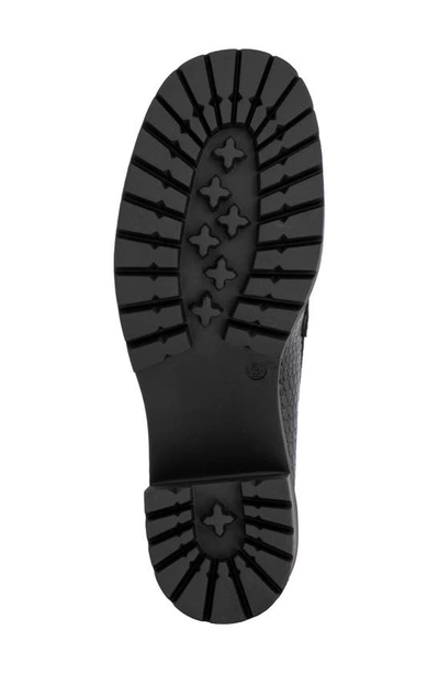 New York And Company Penni Croc Embossed Platform Loafer In Black