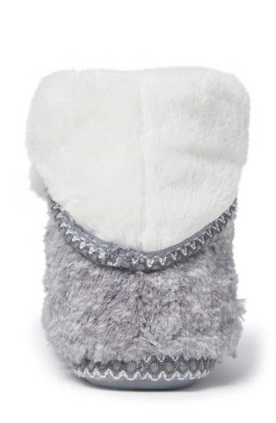 Shop Dearfoams Beth Furry Fold-over Slipper In Grey Frost