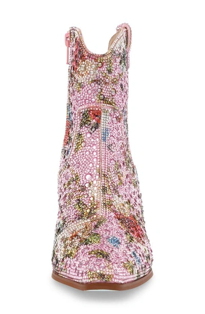Shop Betsey Johnson Diva Embellished Bootie In Floral Multi