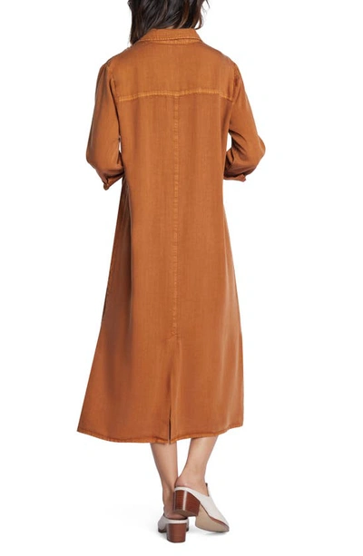 Shop Wash Lab Denim Chill Out Shirtdress In Golden Rust