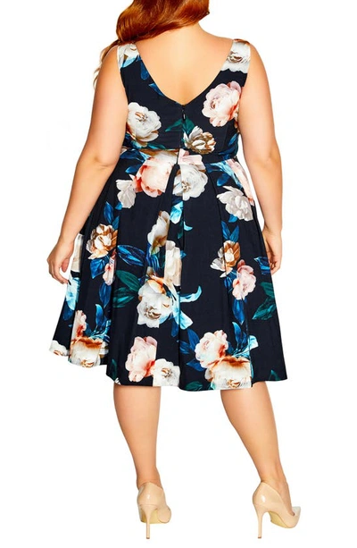 Shop City Chic Sandra Floral A-line Dress In Black Camilla Fl