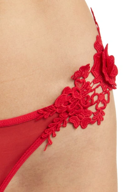 Oh La La Cheri Women's Open Cup Lace Embroidery 2pc Lingerie Set In Red