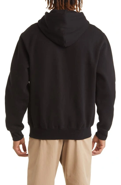 Shop Carhartt Hooded Logo Sweatshirt In Black / White