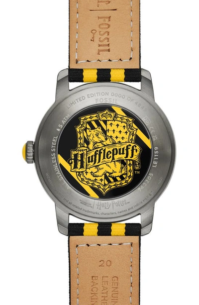 Shop Fossil X Harry Potter™ Limited Edition Hufflepuff™ Hogwarts™ House Strap Watch, 40mm In Smoke/yellow/black