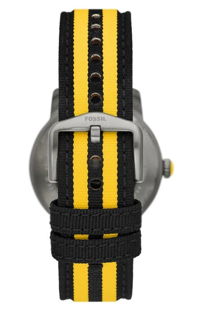 Shop Fossil X Harry Potter™ Limited Edition Hufflepuff™ Hogwarts™ House Strap Watch, 40mm In Smoke/yellow/black
