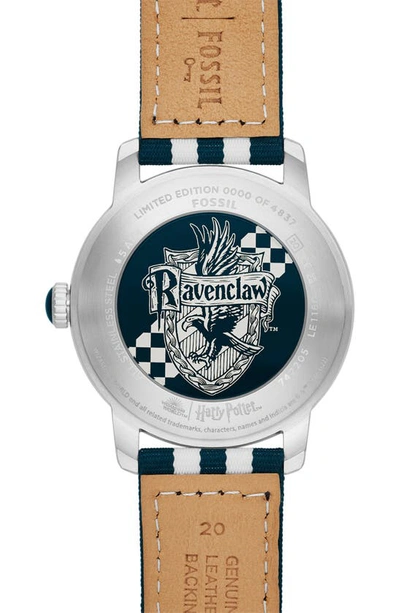 Shop Fossil X Harry Potter™ Limited Edition Ravenclaw™ Hogwarts™ House Strap Watch, 40mm In Silver/navy/white