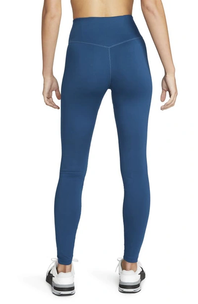 Shop Nike One Dri-fit Leggings In Valerian Blue/ White