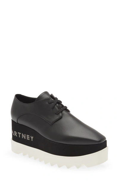 Shop Stella Mccartney Embellished Platform Wedge Sneaker In Black