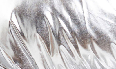 Endless Rose Belted Puffer Jacket In Metallic