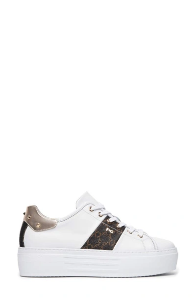 Shop Nerogiardini Logo Skater Platform Sneaker In White