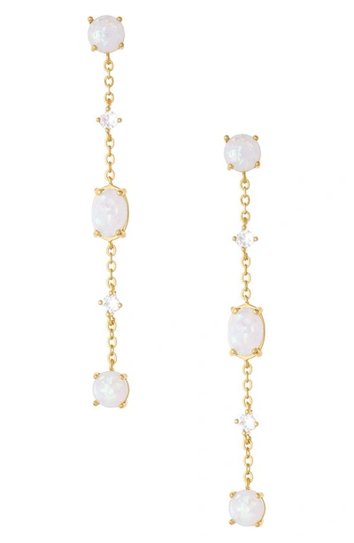 Shop Ettika Opal & Cubic Zirconia Linear Earrings In Gold