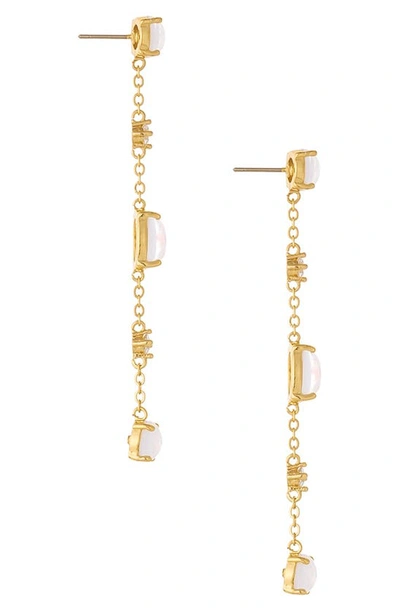 Shop Ettika Opal & Cubic Zirconia Linear Earrings In Gold