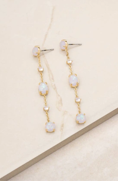 Ettika Elegant Opal Sway Dangle Earrings In Gold