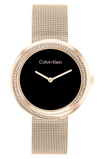 Shop Calvin Klein Mesh Strap Watch, 34mm In Black