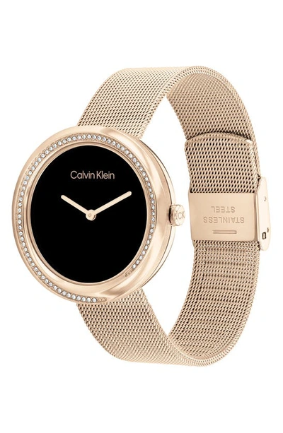 Shop Calvin Klein Mesh Strap Watch, 34mm In Black
