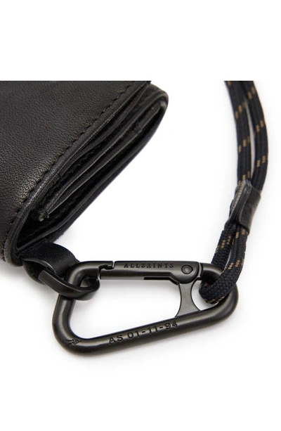 Shop Allsaints Leather Trifold Wallet In Black/ Chalk