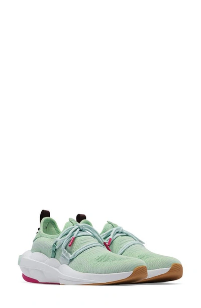 Shop Sorel Explorer Defy Low Sneaker In Sea Sprite/ White