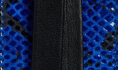 Raina Tassel Leather Wrap Belt In Black/blue Snake