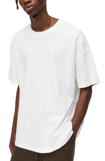 Shop Allsaints Isac Cotton T-shirt In Optic White