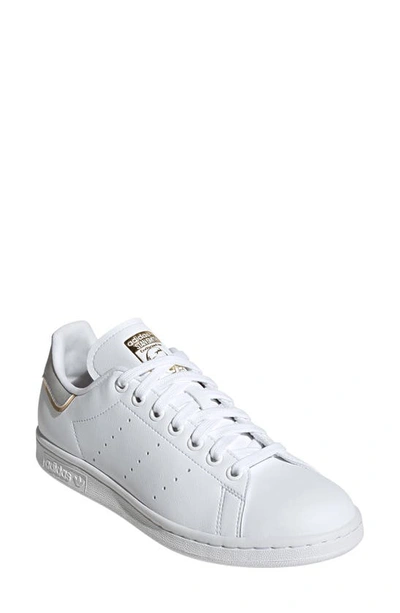 Shop Adidas Originals Primegreen Stan Smith Sneaker In White/ Alumina/ Gold