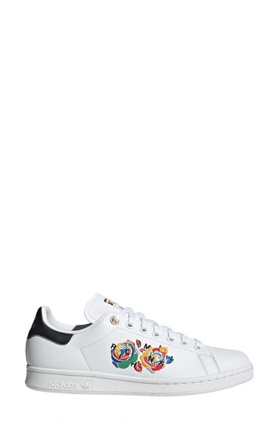 Shop Adidas Originals Primegreen Stan Smith Sneaker In White/ Gold Met.