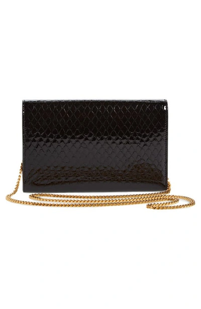 Shop Saint Laurent Monogram Quilted Leather Wallet On A Chain In Nero/ Nero