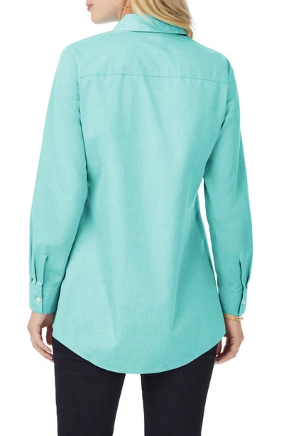 Shop Foxcroft Cici Non-iron Tunic Blouse In Oceanside