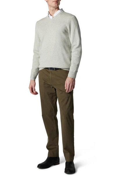 Shop Rodd & Gunn Kelvin Grove Solid Supima® Cotton V-neck Sweater In Pebble