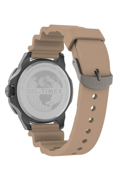 Shop Timex Expedition North Ridge Silicone Strap Watch, 42mm In Grey/ Tan/ Tan