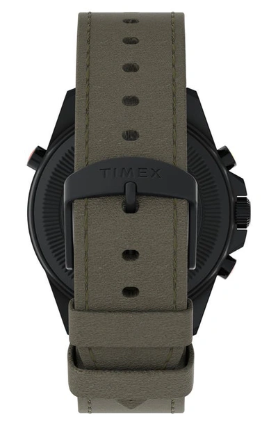 Shop Timex Expedition North Compass Leather Strap Watch, 43mm In Black/ Grey/ Grey