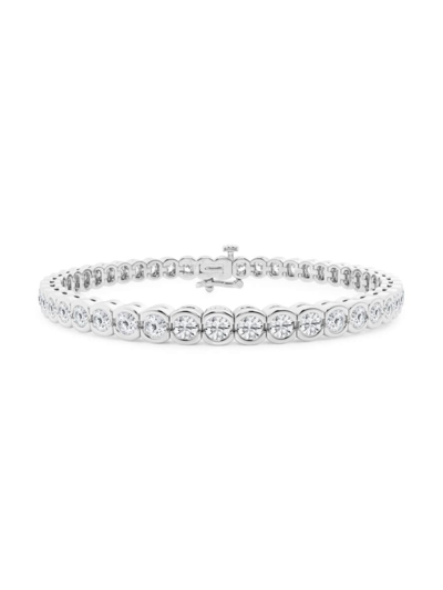 Saks Fifth Avenue Women's Build Your Own Collection 14k White Gold & Lab Grown Diamond Half Bezel Tennis Bracelet In 8 Tcw White Gold