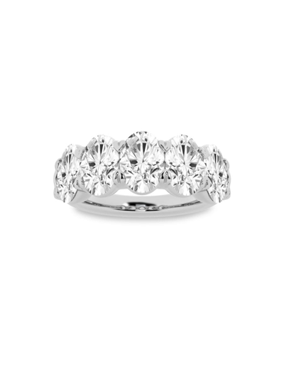 Saks Fifth Avenue Women's Build Your Own Collection 14k White Gold & 5 Lab Grown Oval Diamond Anniversary Band In 4 Tcw White Gold