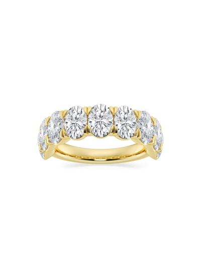 Saks Fifth Avenue Women's Build Your Own Collection 14k Yellow Gold & 9 Natural Oval Diamond Anniversary Band In 5 Tcw Yellow Gold