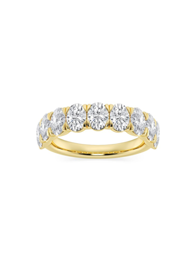 Saks Fifth Avenue Women's Build Your Own Collection 14k Yellow Gold & 9 Natural Oval Diamond Anniversary Band In 3 Tcw Yellow Gold