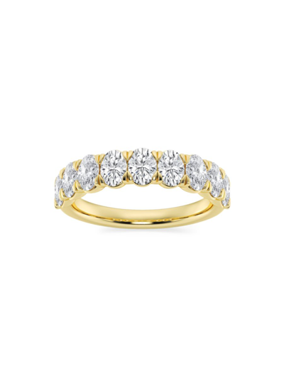 Saks Fifth Avenue Women's Build Your Own Collection 14k Yellow Gold & 9 Natural Oval Diamond Anniversary Band In 2 Tcw Yellow Gold