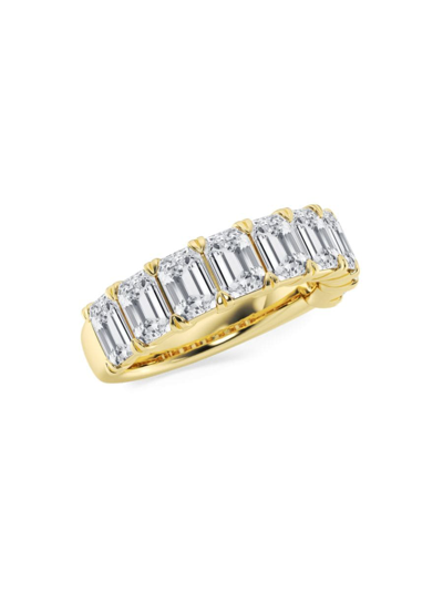 Saks Fifth Avenue Women's Build Your Own Collection 14k Yellow Gold & 9 Natural Emerald Cut Diamond Anniversary Band In 5 Tcw Yellow Gold