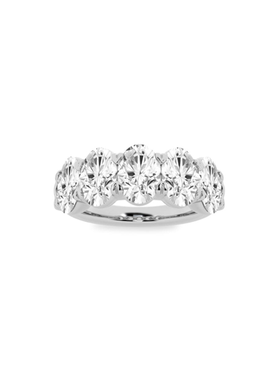 Saks Fifth Avenue Women's Build Your Own Collection 14k White Gold & 5 Lab Grown Oval Diamond Anniversary Band In 4 Tcw Platinum