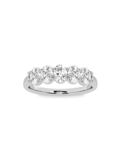 Saks Fifth Avenue Women's Build Your Own Collection Platinum & 5 Lab Grown Oval Diamond Anniversary Band In 1 Tcw Platinum