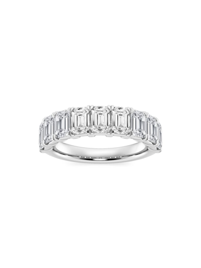 Saks Fifth Avenue Women's Build Your Own Collection 14k White Gold & 9 Natural Emerald Cut Diamond Anniversary Band In 3 Tcw White Gold